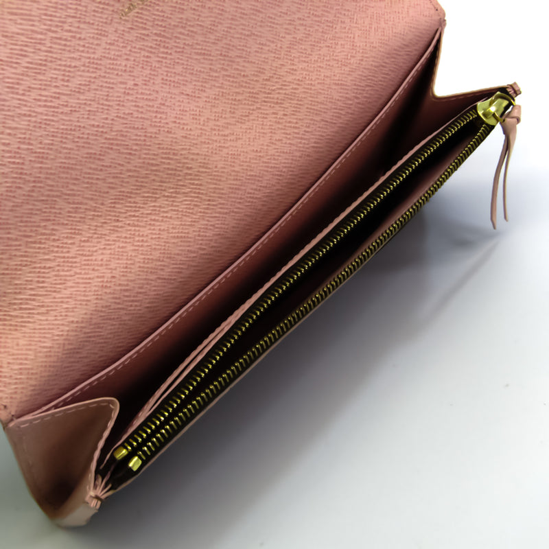 Louis Vuitton Damier Caissa Wallet N61227 Women's Damier Canvas Long Wallet (bi-fold) Ebene,Rose Ballerine