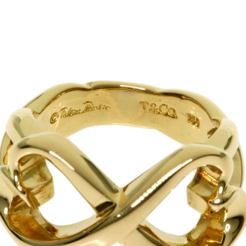 Tiffany Double Rubbing Heart Ring / K18 Yellow Gold Ladies