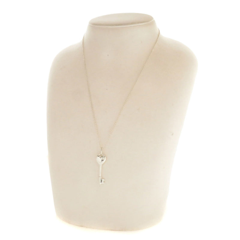 Tiffany Heart Key Diamond Necklace Silver Ladies