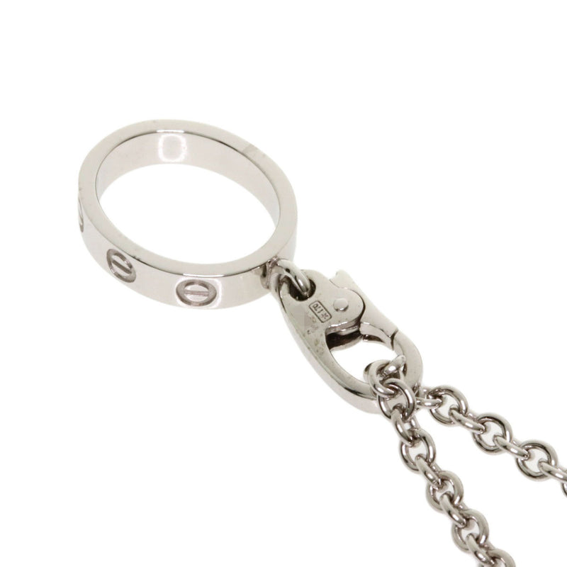 Cartier Love Charm Necklace K18 White Gold Ladies
