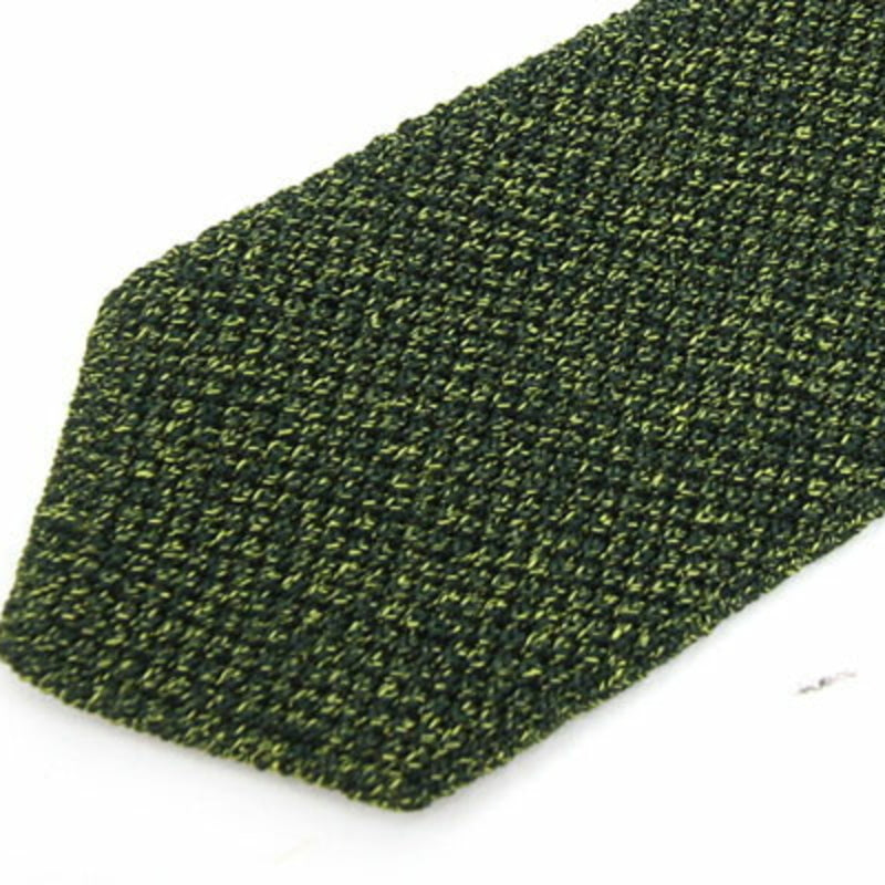 Hermes Necktie Green Silk 100% Narrow Tie Men