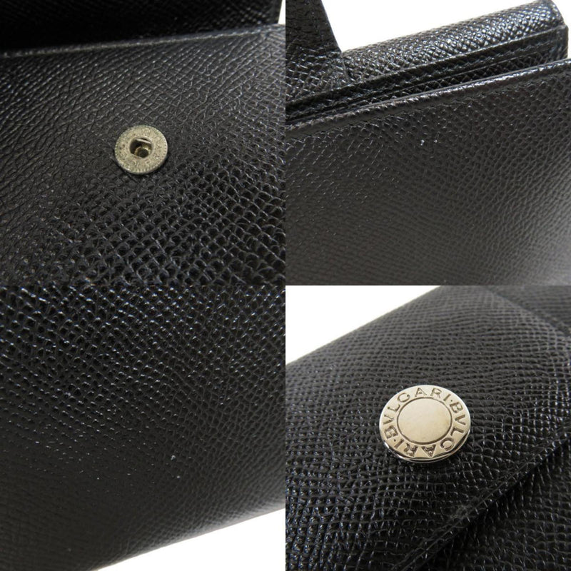 Bvlgari motif long wallet bi-fold leather ladies