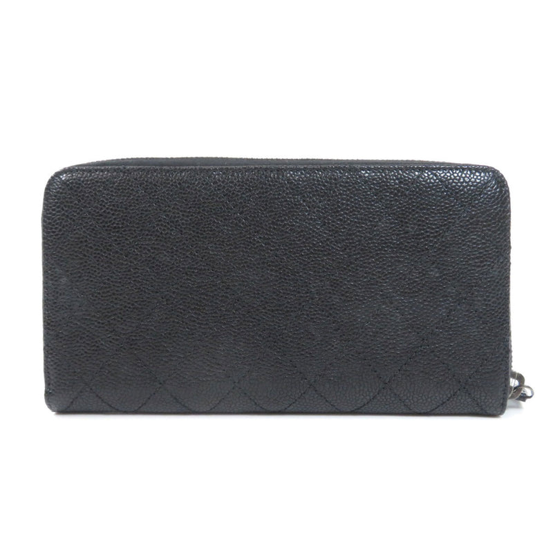 Chanel Stitch Long Wallet Caviar Skin Ladies