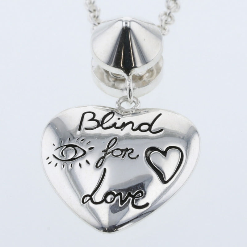 Gucci Necklace Blind For Love Silver 925 Zirconia Ladies
