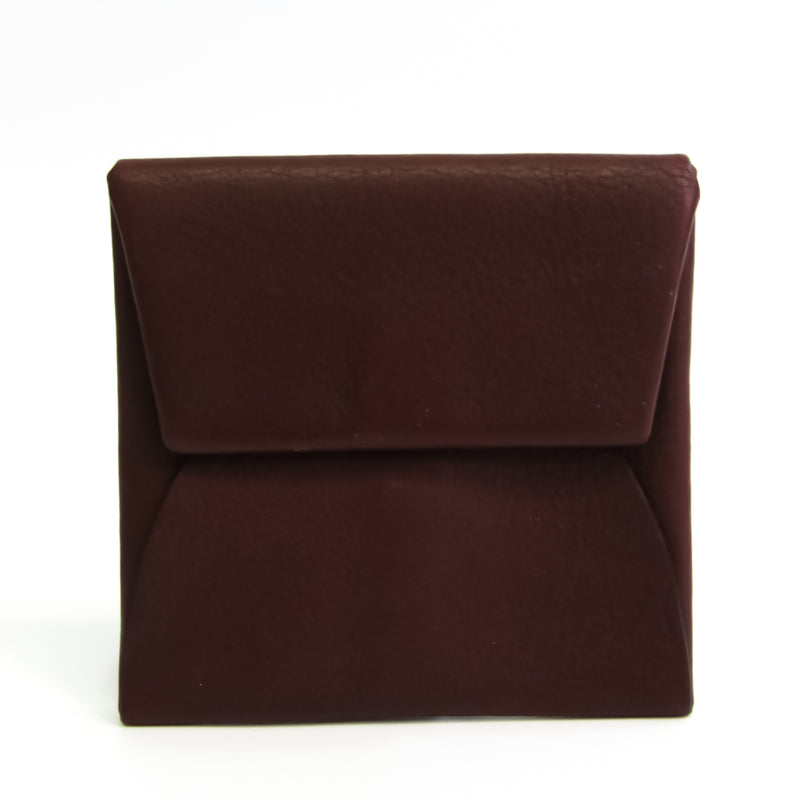 Hermes Bastia Unisex Taurillon Clemence Leather Coin Purse/coin Case Brown