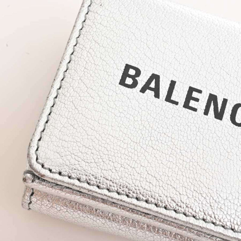 Balenciaga Womens Leather Wallet (tri-fold) Silver