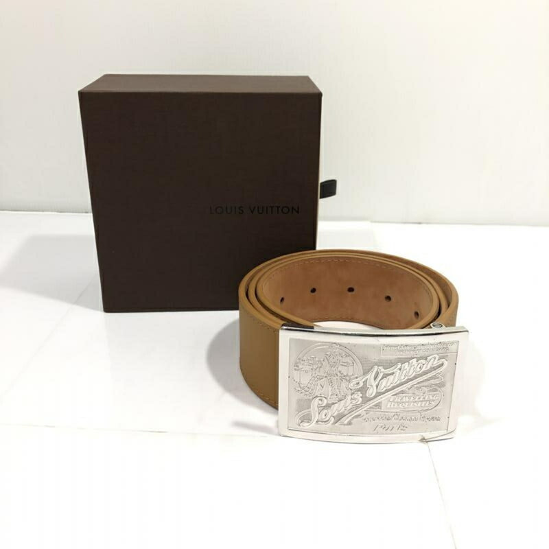 LOUIS VUITTON Louis Vuitton M6815 Saint Tulle Jeans Leather Belt Brown