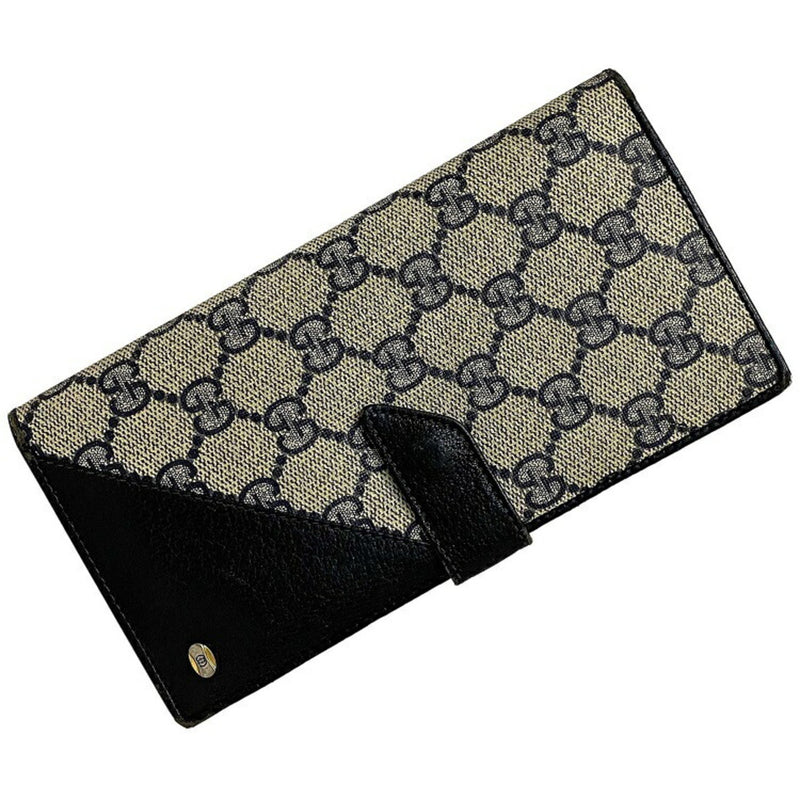 Gucci Navy Beige Collection 64 03 110 Wallet PVC Leather GUCCI W Axco GG Womens Mens
