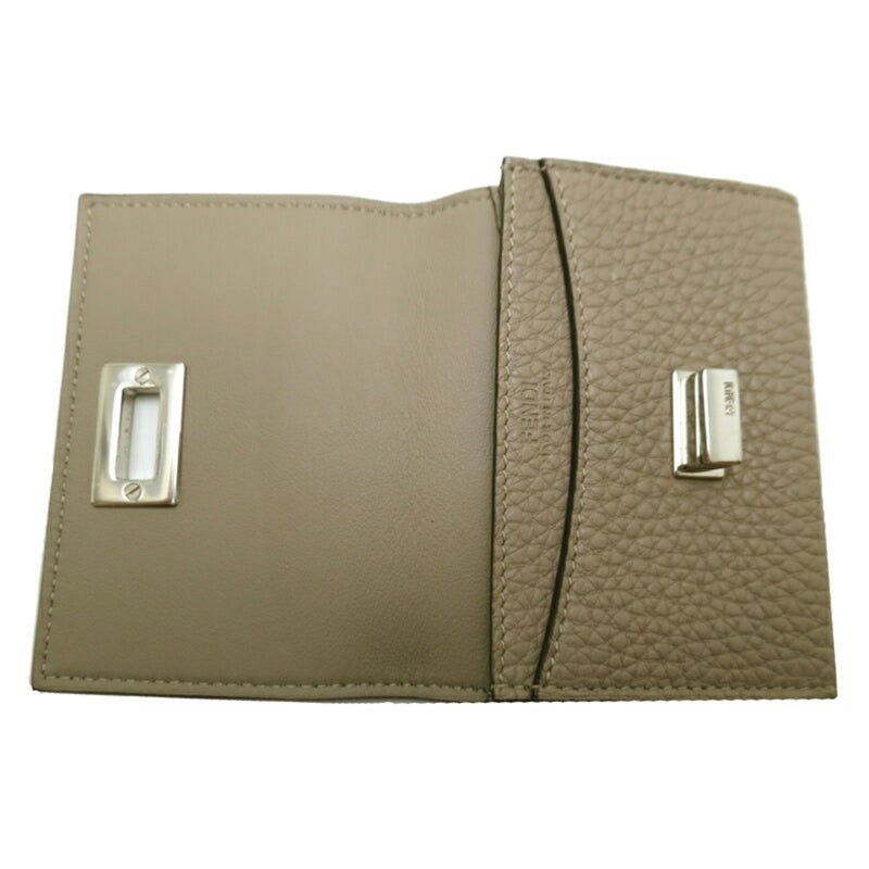 Fendi Peekaboo Celeria Business Card Included Women's and Men's Case 8M0425 Leather Beige