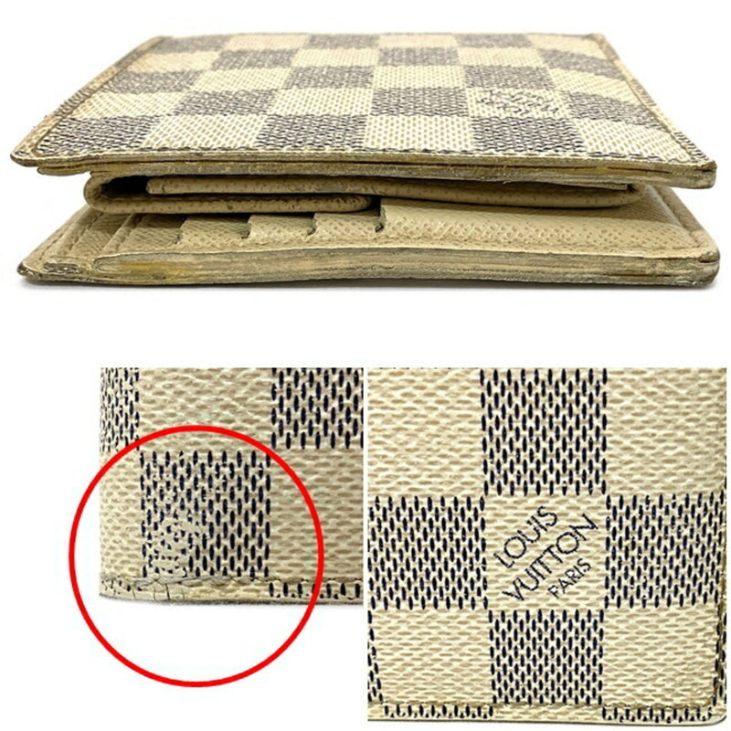 Louis Vuitton Bi-Fold Wallet Portofeuil Marco Gray White Damier Azul N60018 C007 LOUIS VUITTON LV Fold Womens Mens