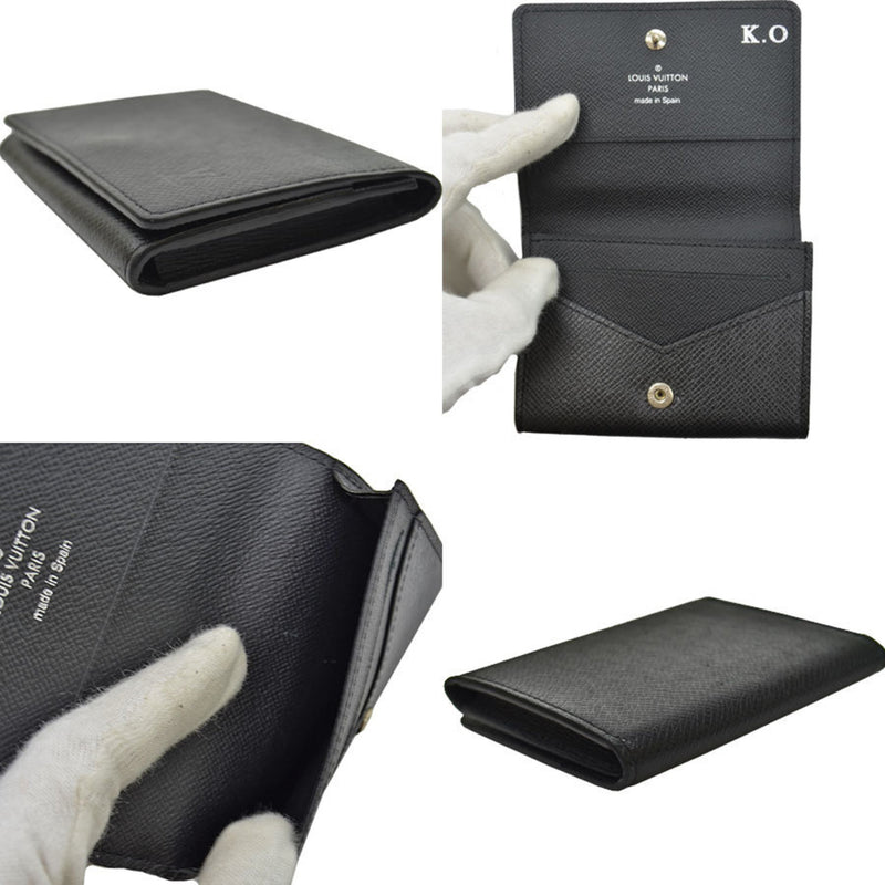 Louis Vuitton Card Case Taiga Amberop Cult de Visit NM Noir Leather Business Holder Mens M64595