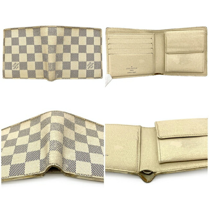 Louis Vuitton Bi-Fold Wallet Portofeuil Marco Gray White Damier Azul N60018 C007 LOUIS VUITTON LV Fold Womens Mens