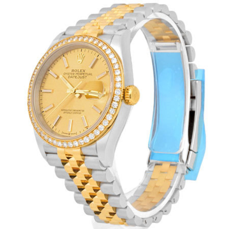 Rolex ROLEX Datejust Diamond Bezel 126283RBR YG x SS Combination Random Mens Watch Self-winding Champagne Dial
