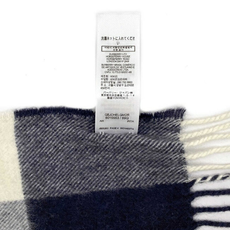 Burberry Muffler Navy White Red 8015553 Cashmere BURBERRY Blue Accessories Womens Mens