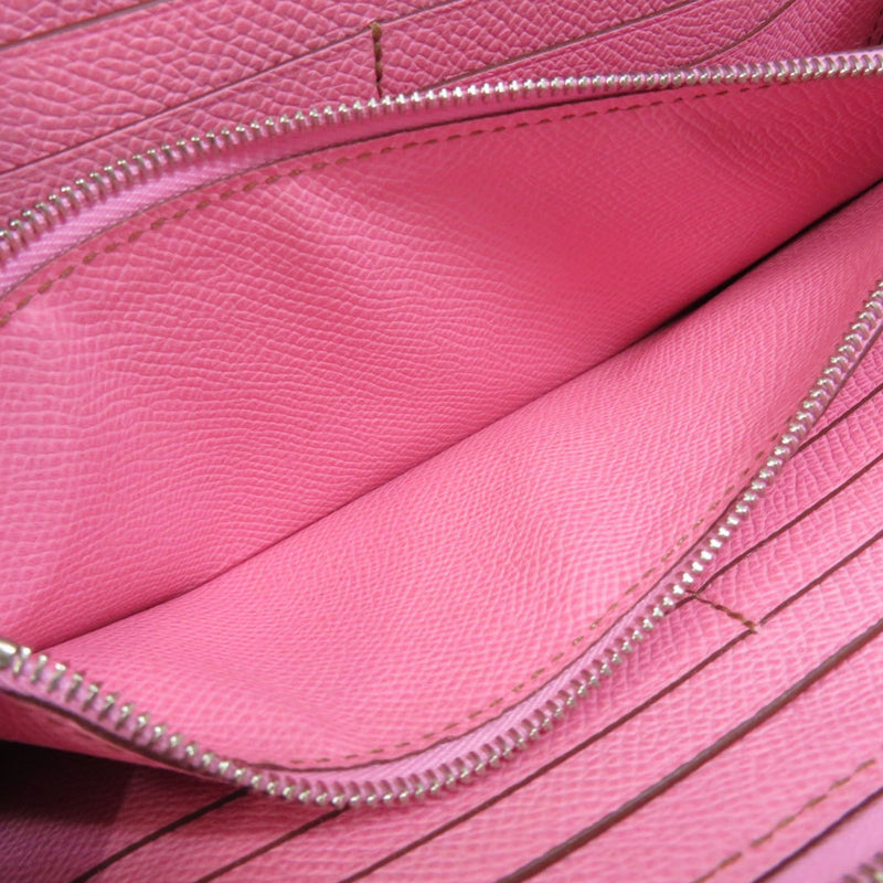 Hermes Azap Long Uno Pink Wallet Bi-Fold Epson Ladies