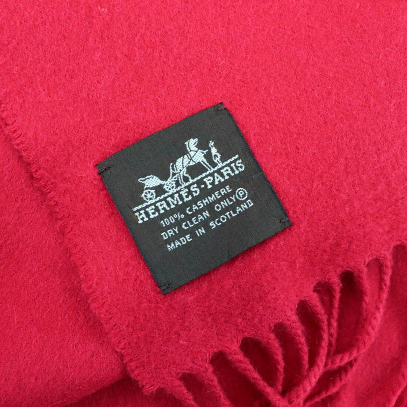 Hermes embroidery cashmere scarf ladies red stole
