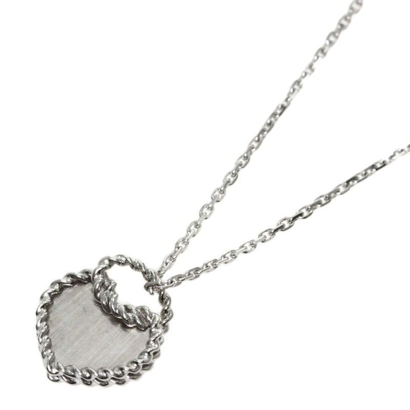 Cartier Heart Motif Twist Necklace K18 White Gold Ladies