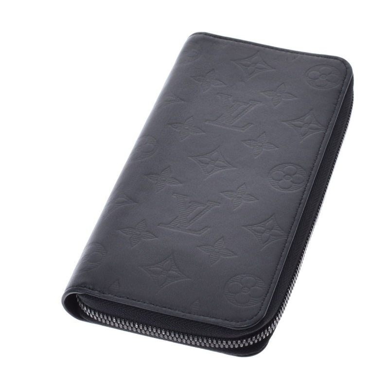 LOUIS VUITTON Monogram Shadow Zippy Vertical Black M62902 Men's Leather Wallet