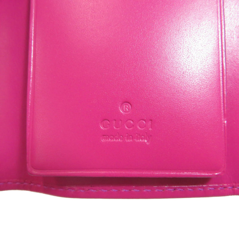 Gucci 75707 logo embossed key case leather ladies
