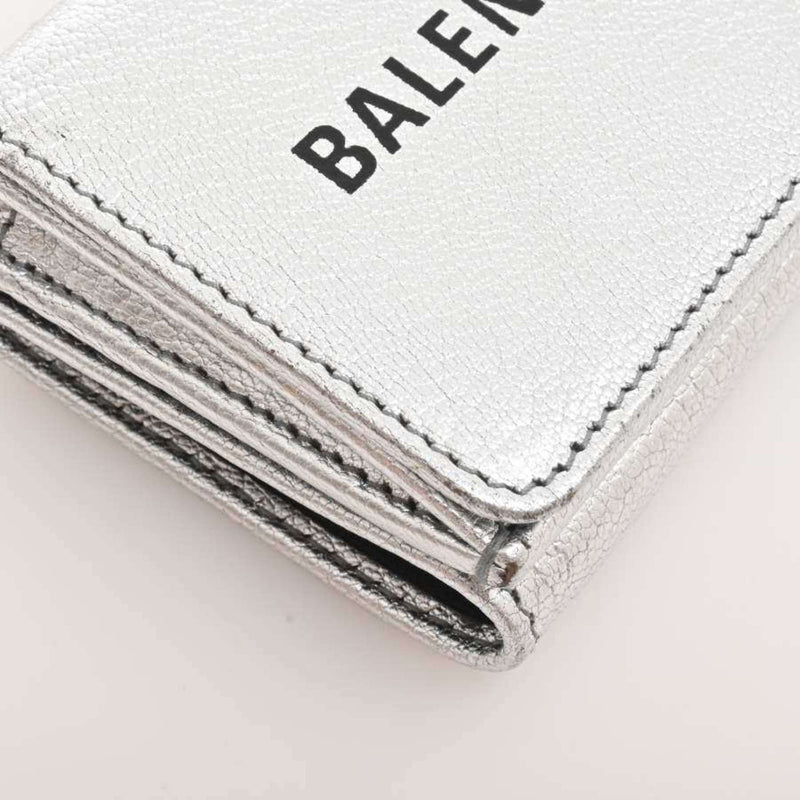Balenciaga Womens Leather Wallet (tri-fold) Silver