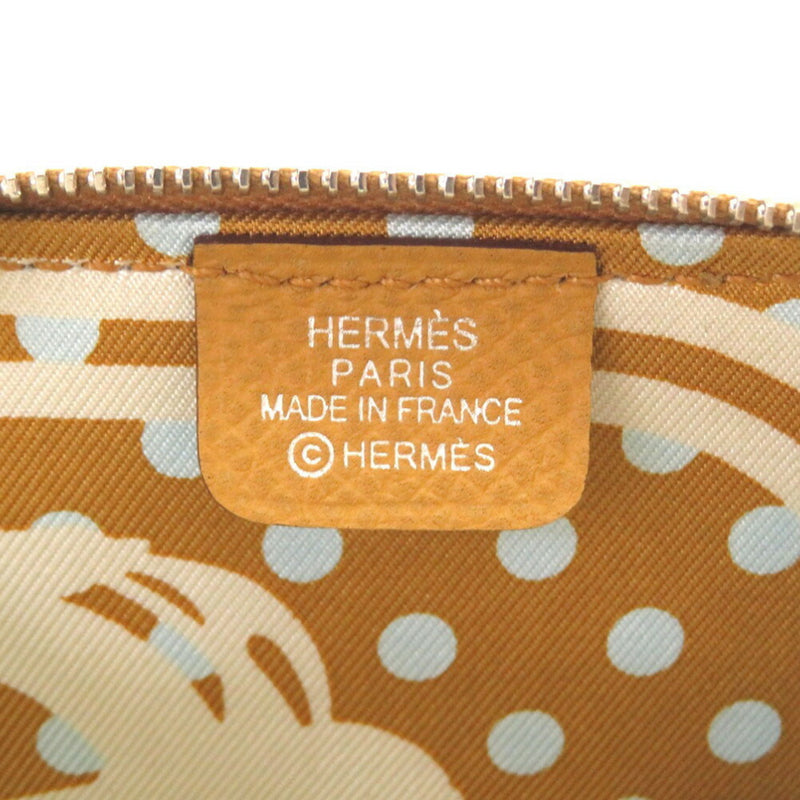Hermes Azap Silk in Vaux Epson Y engraved () Coin case purse Purse Brown