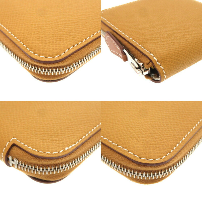 Hermes Azap Silk in Vaux Epson Y engraved () Coin case purse Purse Brown