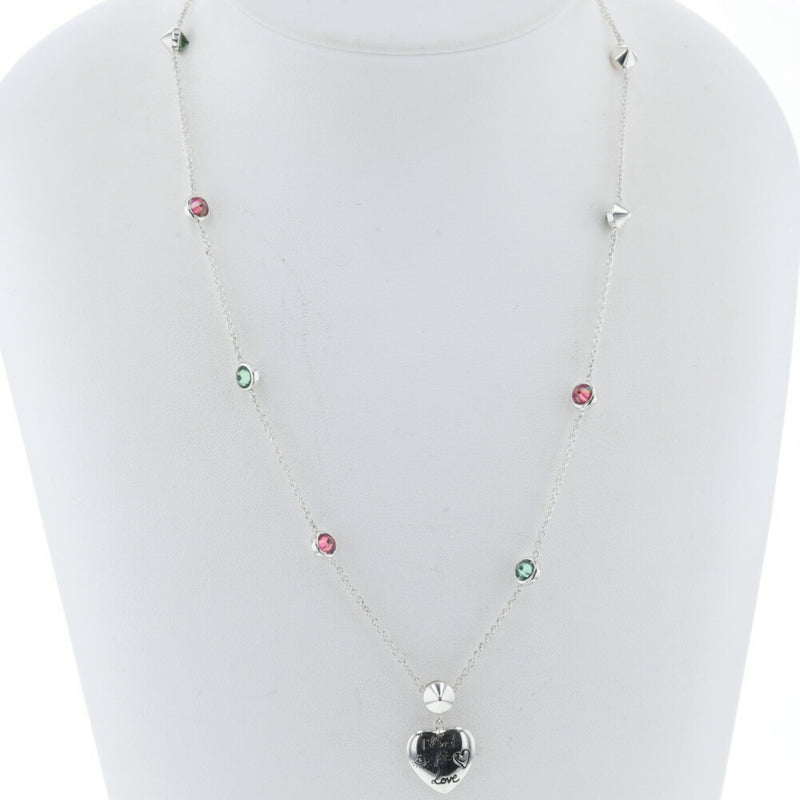 Gucci Necklace Blind For Love Silver 925 Zirconia Ladies