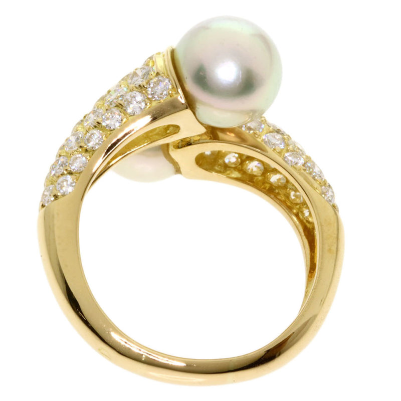 Van Cleef & Arpels Pearl Diamond Rings K18 Yellow Gold Ladies