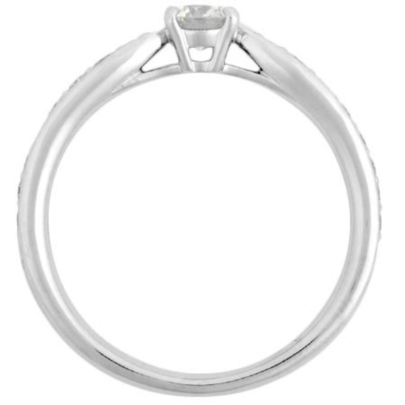 Tiffany TIFFANY & Co. Harmony Diamond 0.21ct (I / SI1 3EX) Solitaire Half Circle Ring Pt950 # 7.5