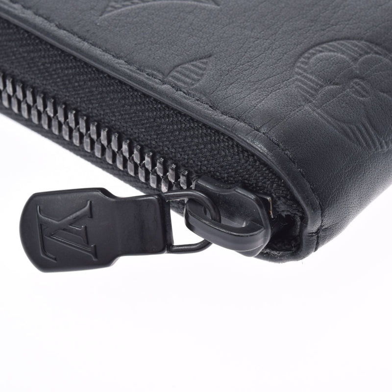 LOUIS VUITTON Monogram Shadow Zippy Vertical Black M62902 Men's Leather Wallet