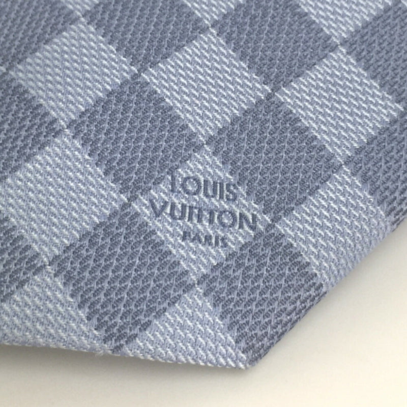 Louis Vuitton Necktie Cravat Damier Classic M78754 100% Silk Blue Clair Men's LOUIS VUITTON