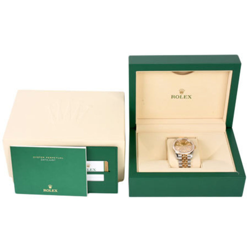 Rolex ROLEX Datejust Diamond Bezel 126283RBR YG x SS Combination Random Mens Watch Self-winding Champagne Dial
