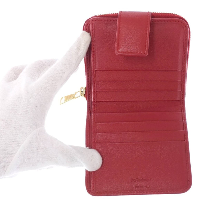YVES SAINT LAURENT Yves Saint Laurent Round Zip Leather YSL Ladies Wallet
