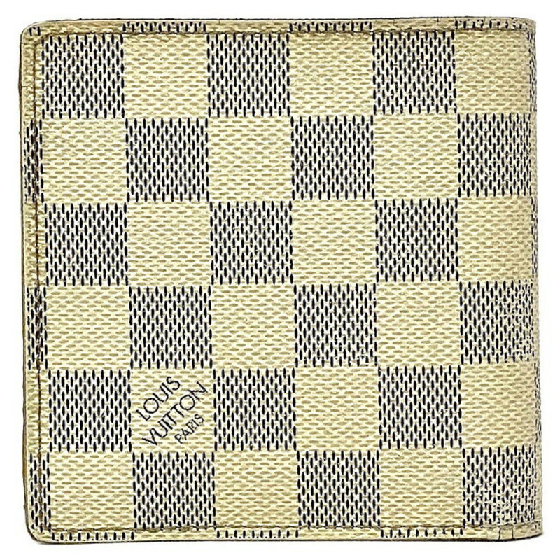 Louis Vuitton Bi-Fold Wallet Portofeuil Marco Gray White Damier Azul N60018 C007 LOUIS VUITTON LV Fold Womens Mens