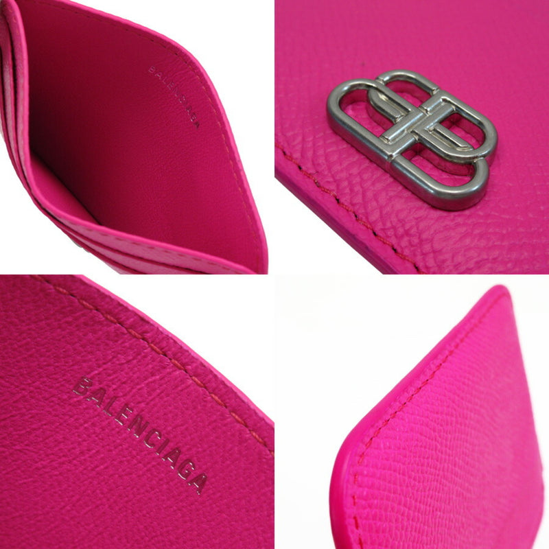 Balenciaga Card Case Pass Pink Leather