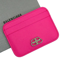 Balenciaga Card Case Pass Pink Leather
