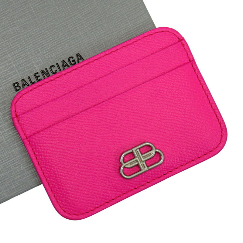 Balenciaga Card Case Pass Pink Leather
