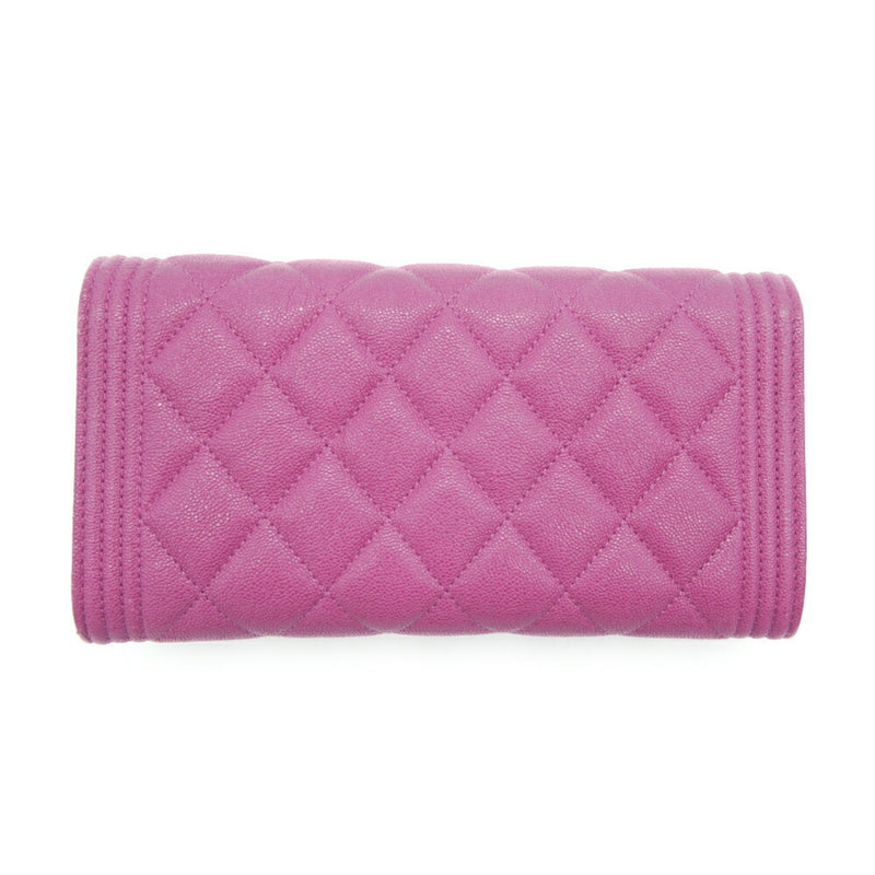 CHANEL Boy Chanel flap caviar skin long wallet A80286 B00317 N5030 pink