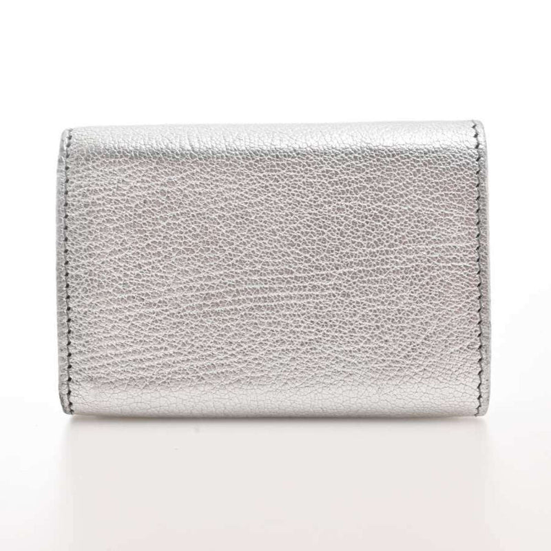 Balenciaga Womens Leather Wallet (tri-fold) Silver
