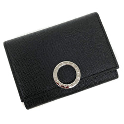 Bulgari Card Case Business Holder 30420 Calf Leather Black Mens BVLGARI