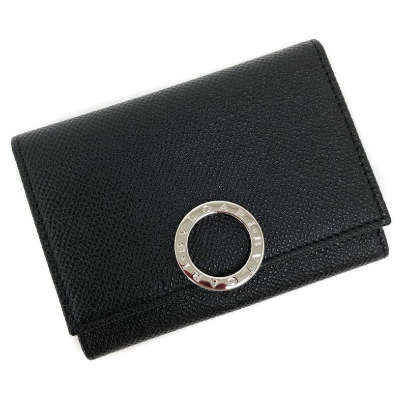 Bulgari Card Case Business Holder 30420 Calf Leather Black Mens BVLGARI