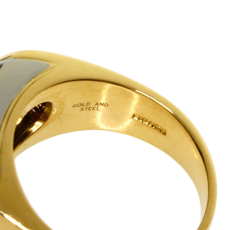 Bvlgari Tronchetto Ring K18 Yellow Gold Steel Ladies