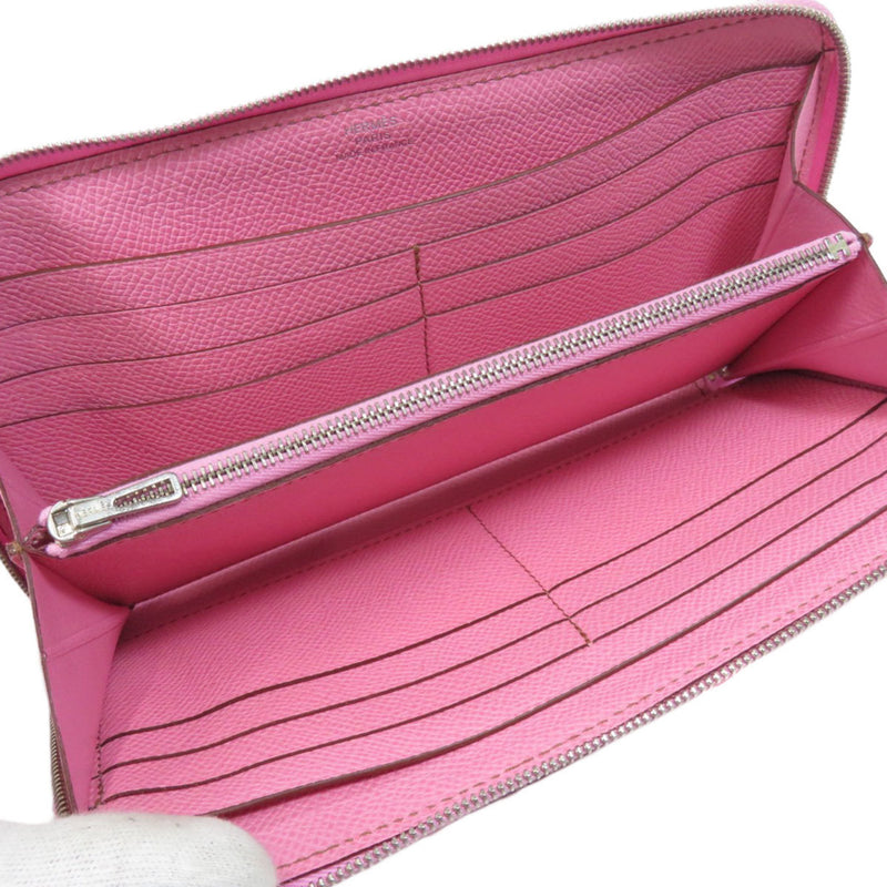 Hermes Azap Long Uno Pink Wallet Bi-Fold Epson Ladies