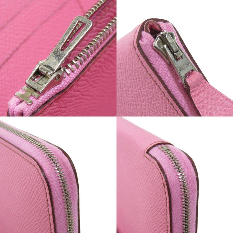 Hermes Azap Long Uno Pink Wallet Bi-Fold Epson Ladies
