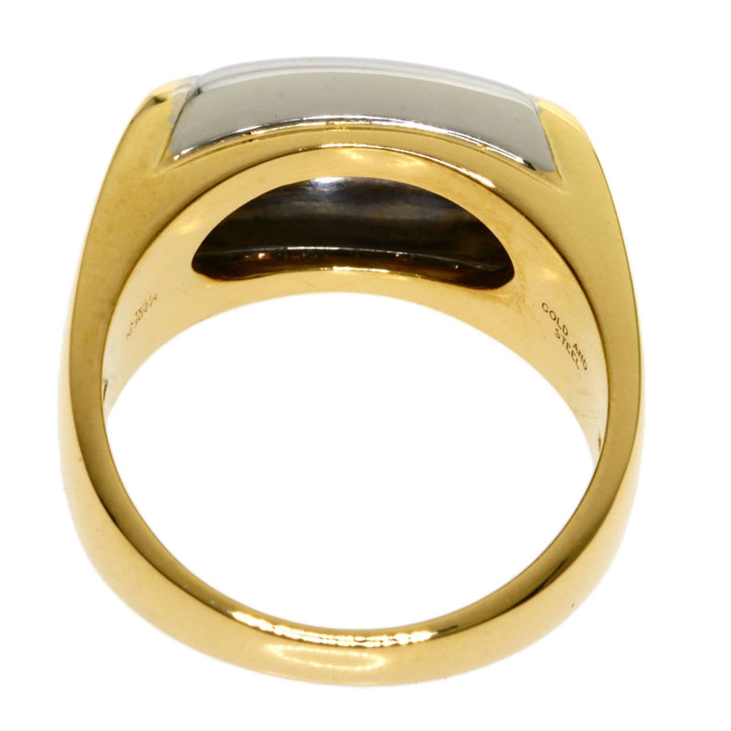 Bvlgari Tronchetto Ring K18 Yellow Gold Steel Ladies
