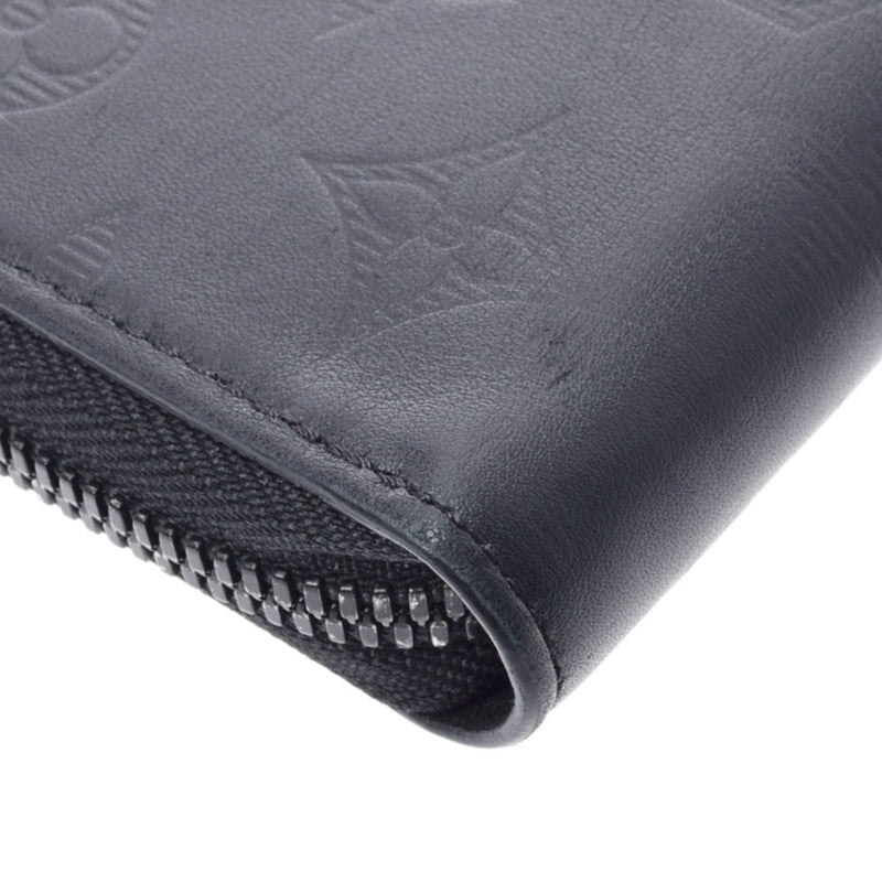 LOUIS VUITTON Monogram Shadow Zippy Vertical Black M62902 Men's Leather Wallet