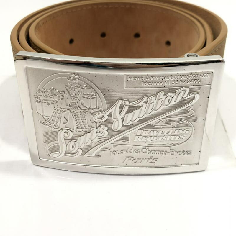 LOUIS VUITTON Louis Vuitton M6815 Saint Tulle Jeans Leather Belt Brown