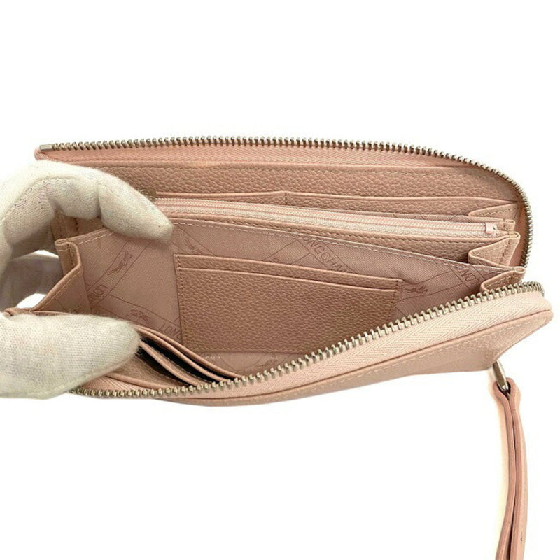 Longchamp L-shaped long wallet Pink Le Flone 3418 021 507 Leather LONGCHAMP Ladies