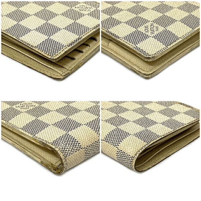Louis Vuitton Bi-Fold Wallet Portofeuil Marco Gray White Damier Azul N60018 C007 LOUIS VUITTON LV Fold Womens Mens