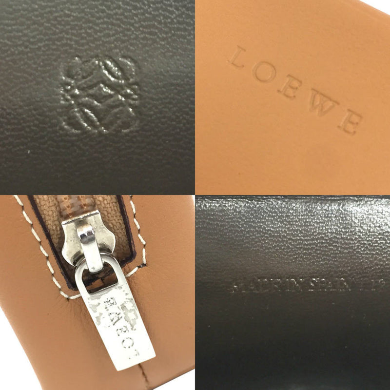 Loewe LOEWE coin case mini pouch leather camel beige wallet